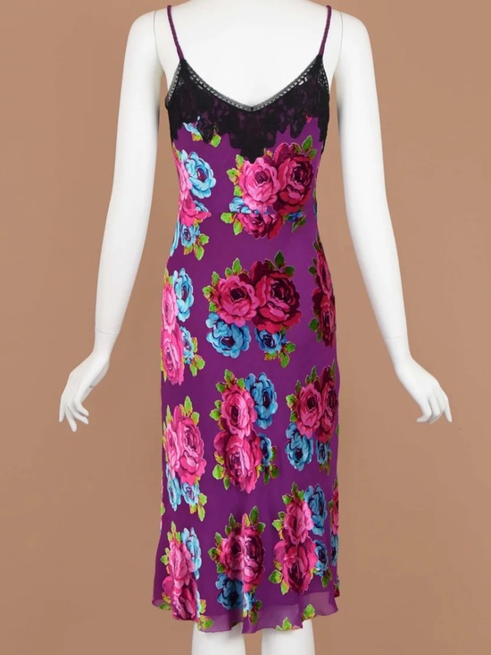 Betsey Johnson Dresses & Skirts - Betsey Johnson Burnout Velvet Floral Vintage Slip Dress Size 6